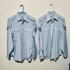 Men’s 16x35 Wings Collection Military Air-force  Blue Button Down Shirt Set Of 2